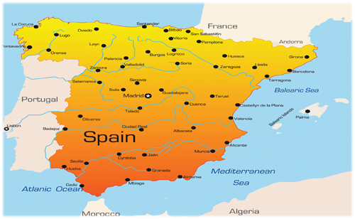 西班牙地图及大学分布